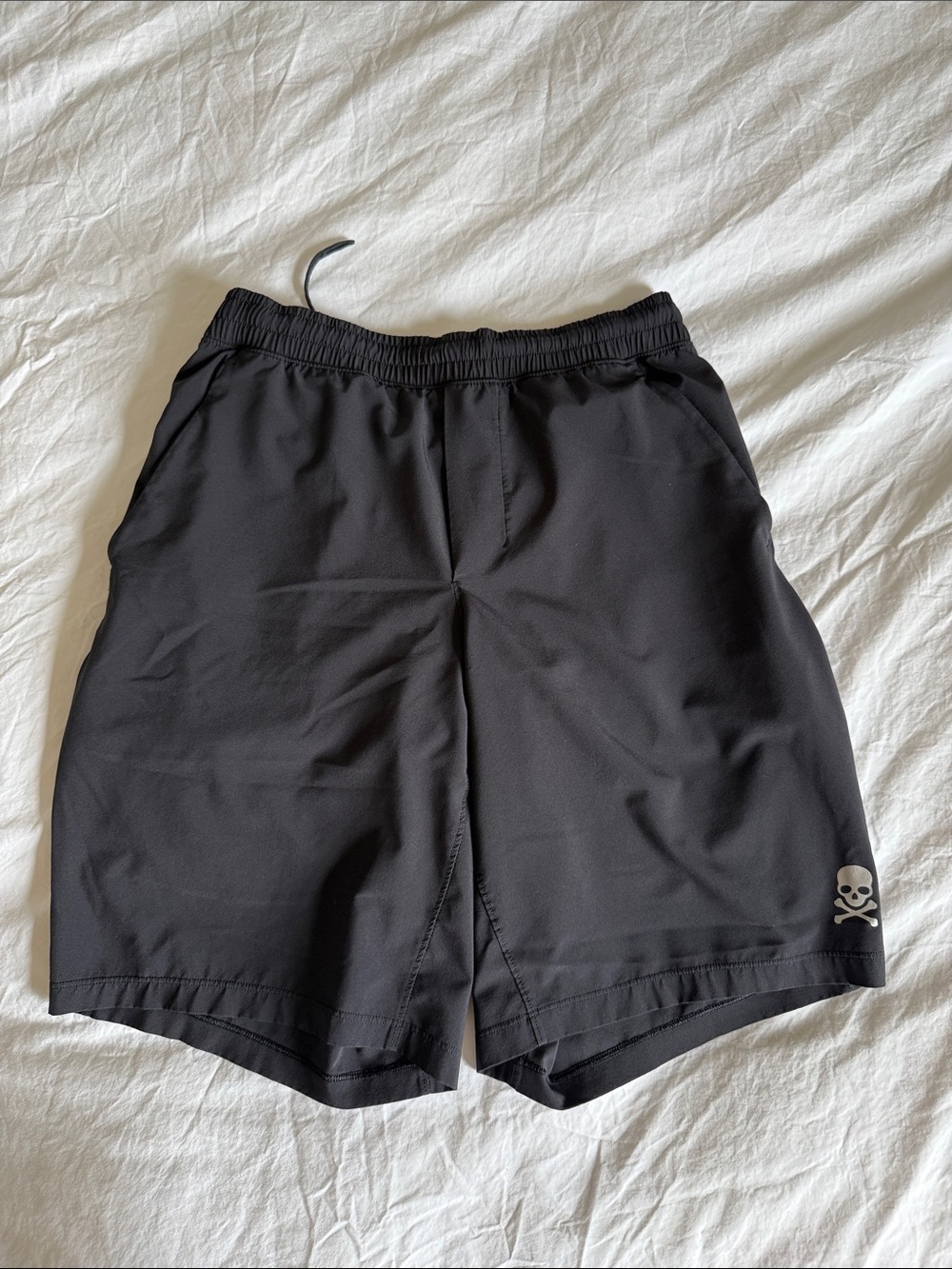 lululemon athletica x SoulCycle Black Athletic Shorts with Skull Logo